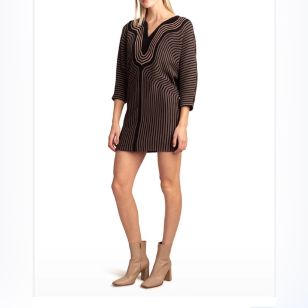 Trina Turk Gallivant Dress in Black & Camel